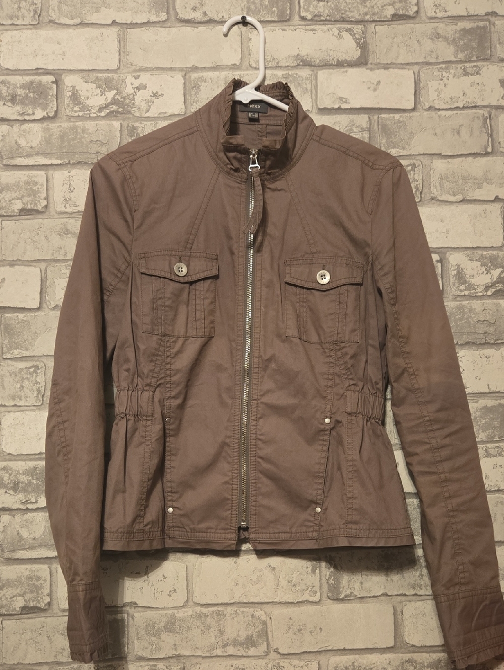Mexx Taupe Utility Jacket with Front Zip